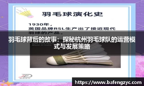 羽毛球背后的故事：探秘杭州羽毛球队的运营模式与发展策略